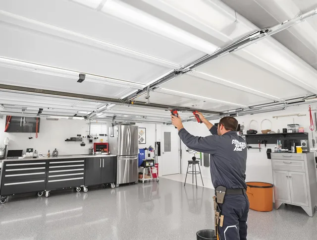 Overhead garage door repair service by Groton Garage Door Repair in Groton