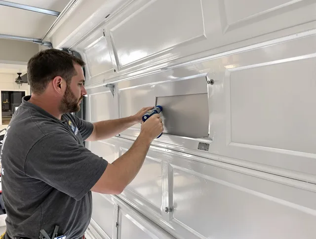 Garage door panel repair by Groton Garage Door Repair in Groton